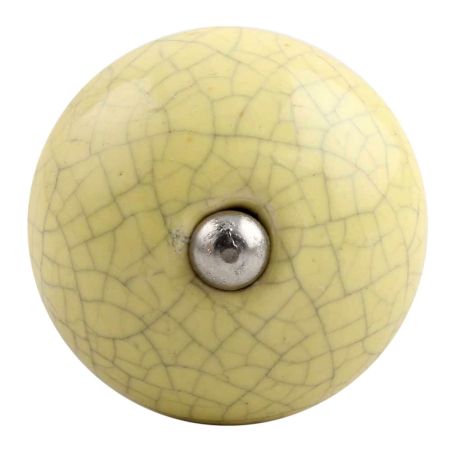 Light Yellow Crackle Ceramic Wine Stopper